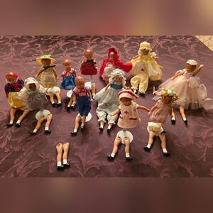 12 EFFANBEE WEE PATSY DOLLS LOT Vintage Clothes Outfits TLC Tiny Dolls 5” Small